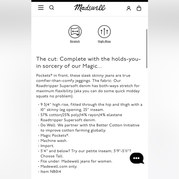 Madewell Petite 10" High-Rise Roadtripper Supersoft Jeggings in Rinse Wash - Picture 4 of 11